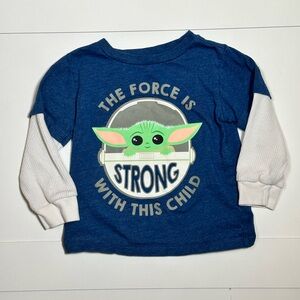 Star Wars Toddler Boy’s Grogu Baby Yoda Long Sleeve Tee Size 3T